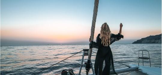 Photo of Santorini Catamaran Adventure with Full BBQ Meal & Drinks