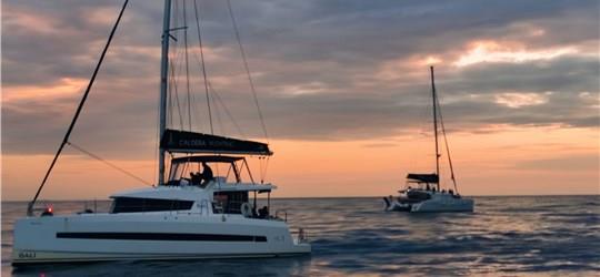 Photo of Sailing Catamaran Cruise in Santorini with buffet meal and drinks