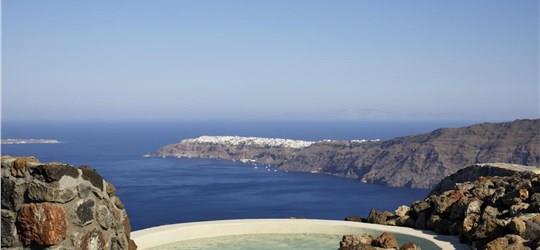 Photo of Luxurious Volcanic Hot Tub Experience Overlooking Santorini's Caldera