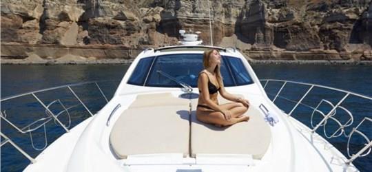 Photo of Luxury Private Yacht Tour of Santorini's Shoreline with Meal and Drinks