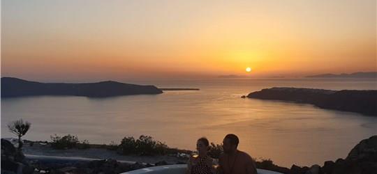 Photo of Luxurious Volcanic Hot Tub Experience Overlooking Santorini's Caldera